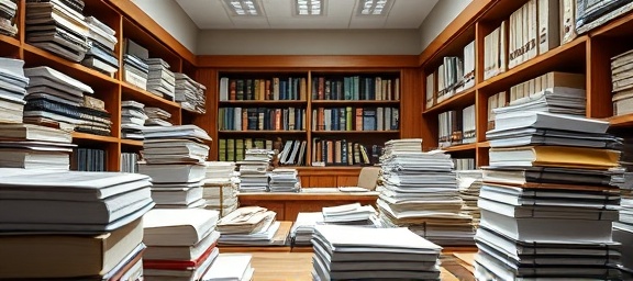 meticulous privacy compliance, diligent, reviewing regulations, photorealistic, legal office filled with documents, highly detailed, paper stacks, fine texture, natural wood colors, direct overhead lighting, shot with a 35mm lens